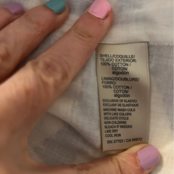 Rafaella White and Blue Ruffled Midi Skirt. 100% Cotton - Picture 8 of 8